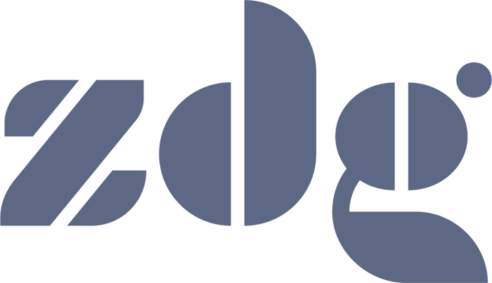 Logo van ZDG: snelgroeiende en innovatieve dienstverlener in de uitvaartzorg.